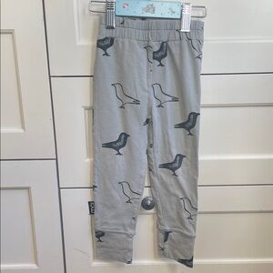 Moi Gray Bird Print Kids Leggings